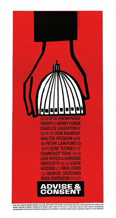 Framed Print : ADVISE AND CONSET, US poster, 1962