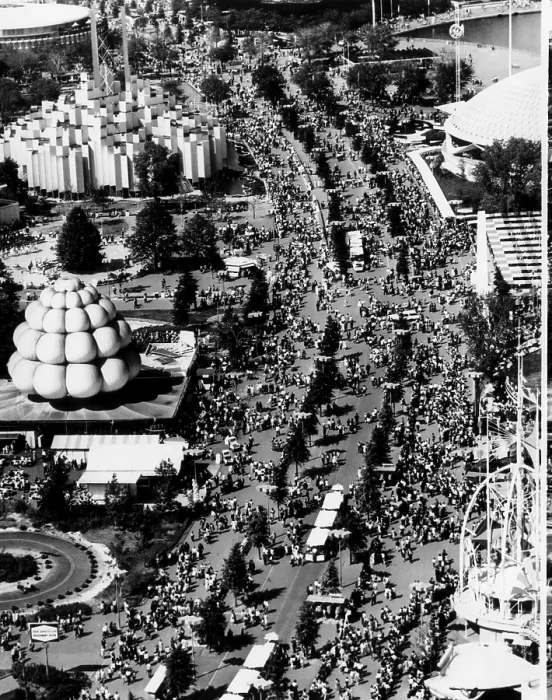 Framed Print : Aerial view of the 1960s New York World's Fair, September 5, 1965, Flushing, New York. Courtesy: CSU Archives / Everett Collection