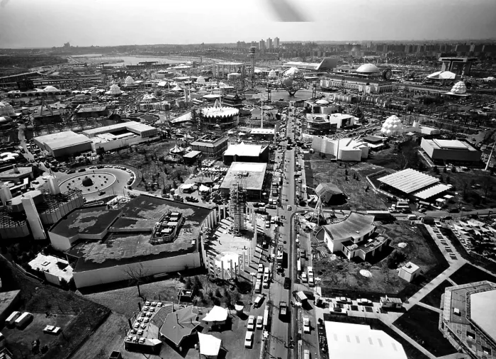 Framed Print : Aerial view of the New York World's Fair, Flushing Meadows Park, Queens, April 21, 1964.. Courtesy: CSU Archives  /  Everett Collection