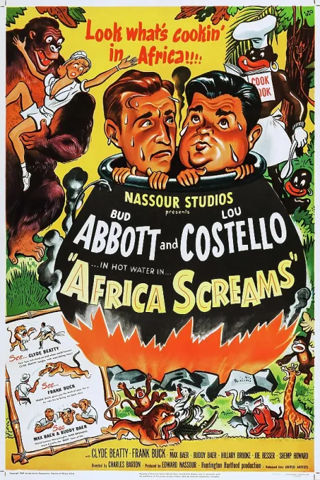 Framed Print : AFRICA SCREAMS, from left: Bud Abbott, Lou Costello, 1949
