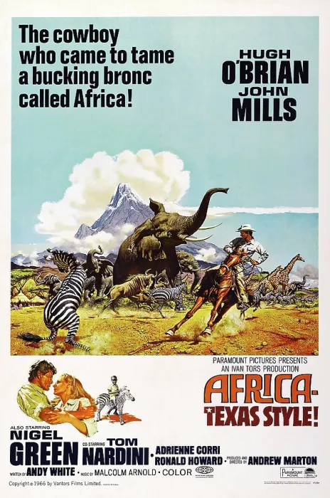 Framed Print : AFRICA-TEXAS STYLE, US poster art, Hugh O'Brian, (bottom left), 1967