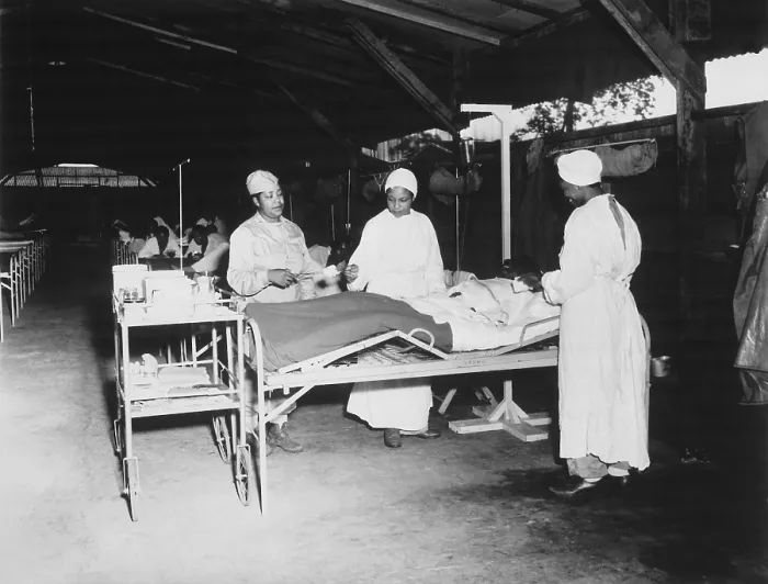 Framed Print : African American Army nurses in surgical ward at Milne Bay, New Guinea, during World War 2. June 22, 1944. (BSLOC_2014_10_202) Framed Print : African American Army nurses in surgical ward at Milne Bay, New Guinea, during World War 2. June 22, 1944. (BSLOC_2014_10_202)
