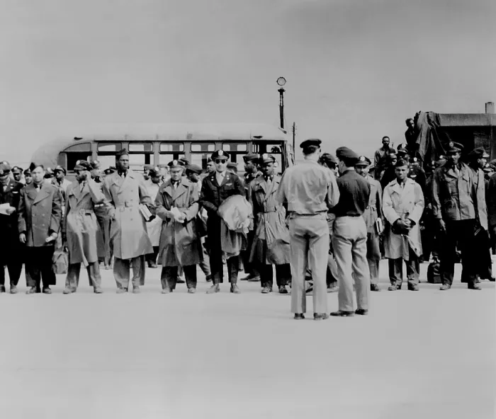 Framed Print : African American US Army officers 477th Bombardment Group, under arrest at Freeman Field, Indiana Framed Print : African American US Army officers 477th Bombardment Group, under arrest at Freeman Field, Indiana