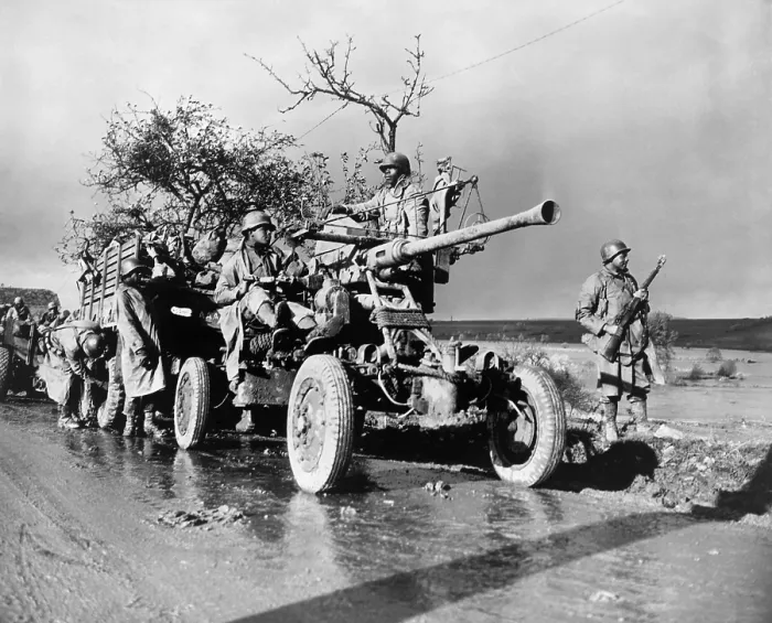 Framed Print : African American artillery unit in Belgium, Nov. 9, 1944. Shortage of combat soldiers caused the U.S