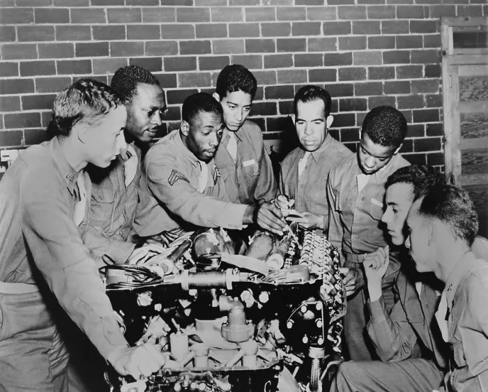 Framed Print : African American aviation cadets at Tuskegee Army Air Field, Alabama