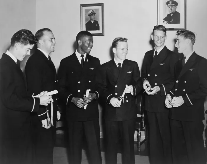 Framed Print : African American Ensign Jesse Brown received his wings at NAS Jacksonville on Oct. 23, 1948. He was the first African-American to be trained by the Navy as an aviator
