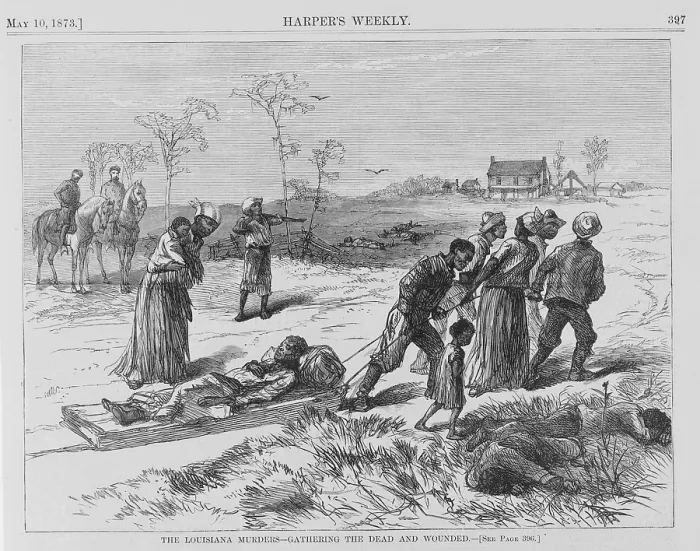 Framed Print : African American gathering the dead and wounded the morning after the Colfax massacre, the culmination of an election dispute in Louisiana Framed Print : African American gathering the dead and wounded the morning after the Colfax massacre, the culmination of an election dispute in Louisiana