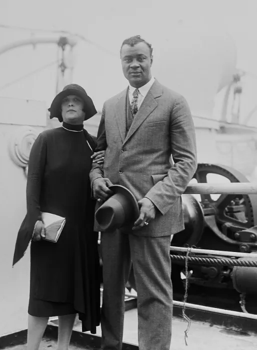Framed Print : African American heavyweight Boxer Harry Wills and his wife, ca. 1925. Wills was ranked as the number one challenger for the championship