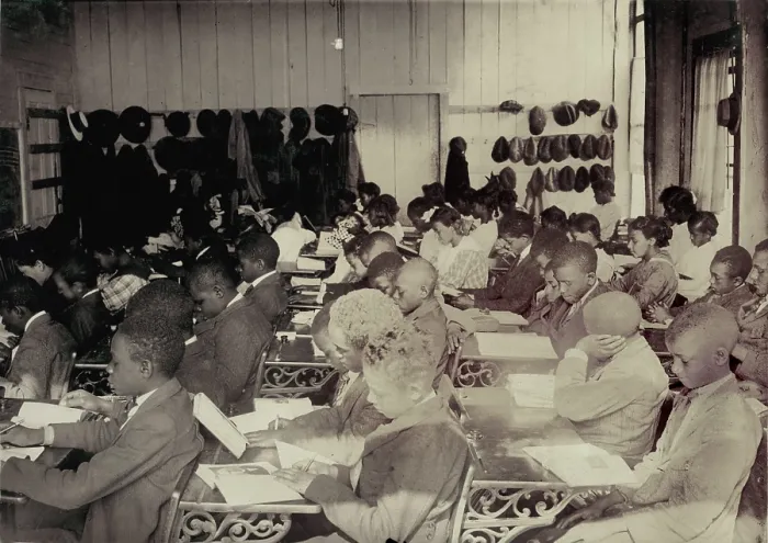 Framed Print : African American High School, original caption: 75 Sixth Grade children (colored) crowded into 1 small room in an old store building near Negro High School Framed Print : African American High School, original caption: 75 Sixth Grade children (colored) crowded into 1 small room in an old store building near Negro High School