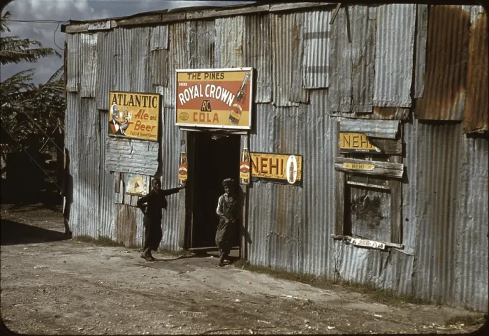 Framed Print : African American juke joint, original title: Negro migratory workers by a juke joint, by Marion Post Wolcott, Belle Glade, Florida, 1941