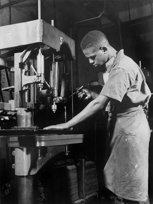 Framed Print : African American machine operator working during World War 2 Framed Print : African American machine operator working during World War 2