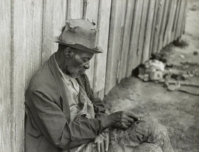 Framed Print : African American man with missing fingers wearing tattered clothing. Camden, Alabama, May 1939. Photo by Marion Wolcott. (BSLOC_2013_8_117) Framed Print : African American man with missing fingers wearing tattered clothing. Camden, Alabama, May 1939. Photo by Marion Wolcott. (BSLOC_2013_8_117)