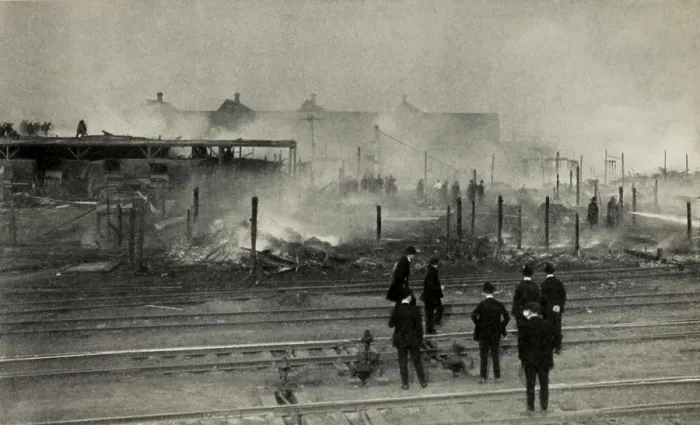Framed Print : African American neighborhood destroyed by fire during 1919 Chicago Race Riot Framed Print : African American neighborhood destroyed by fire during 1919 Chicago Race Riot
