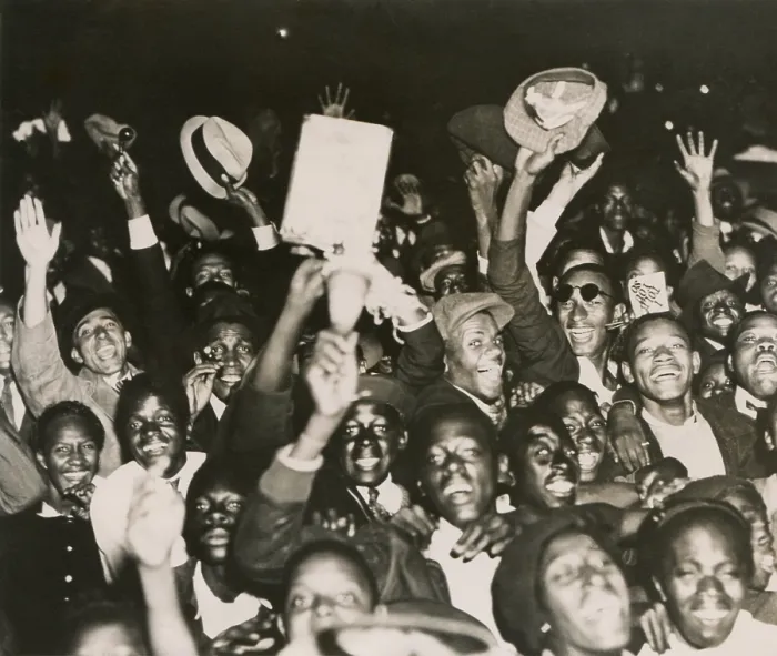 Framed Print : African American New Yorkers celebrate the victory of Heavyweight Boxer Joe Louis against Max Baer. Sept. 30, 1935. - (BSLOC_2014_17_149) Framed Print : African American New Yorkers celebrate the victory of Heavyweight Boxer Joe Louis against Max Baer. Sept. 30, 1935. - (BSLOC_2014_17_149)