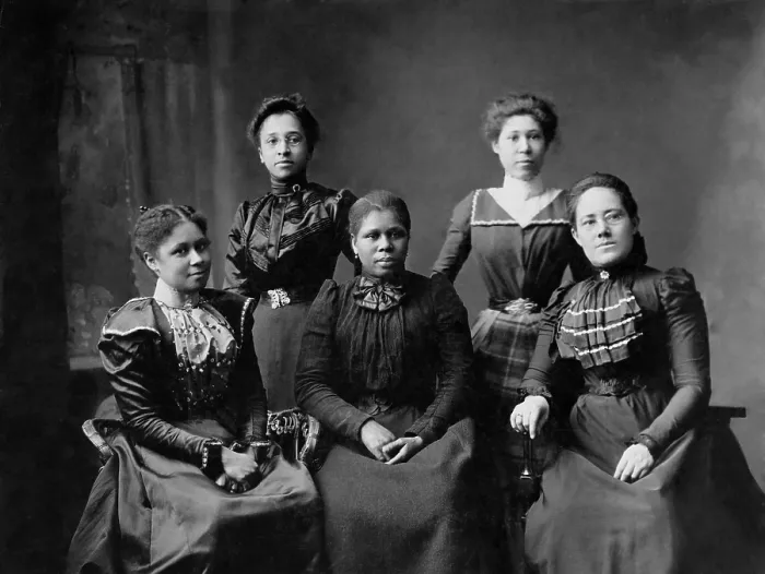Framed Print : Five African American officers of Womens League, a club in Newport, R.I. 1899. Black women established clubs to improve their communities