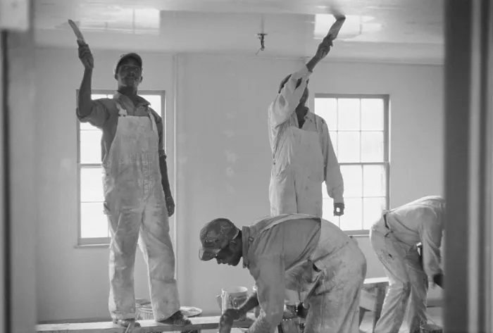 Framed Print : African American painters at Newport News Homesteads, Virginia, Sept. 1936 Framed Print : African American painters at Newport News Homesteads, Virginia, Sept. 1936