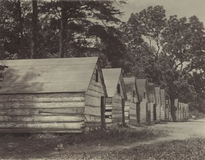 Framed Print : African American shacks, original caption: The negro berry pickers shacks on the farm of Col. J. J. Ross