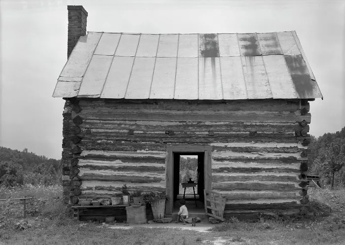 Framed Print : African American sharecropper house with child on steps, original caption: Negro sharecropper house, They treat us better here than where we did live, no privy in sight