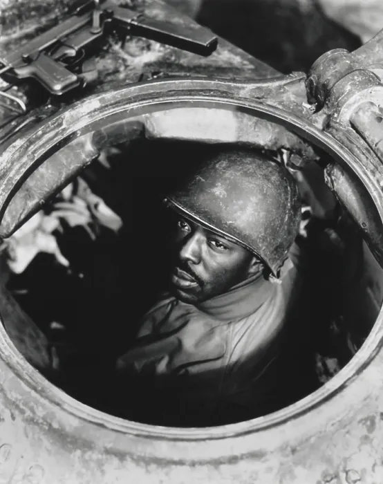 Framed Print : African American soldier in the turret of an armored vehicle during World War 2. Unknown date or location. (BSLOC_2015_13_102) Framed Print : African American soldier in the turret of an armored vehicle during World War 2. Unknown date or location. (BSLOC_2015_13_102)