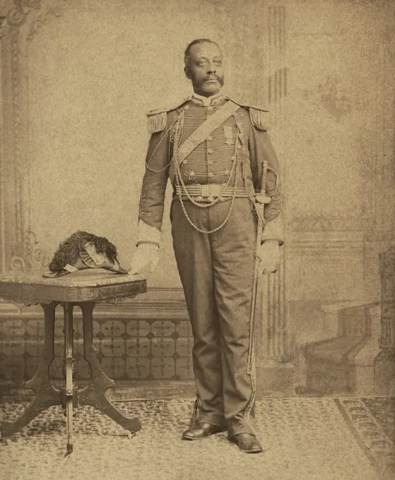 Framed Print : African American soldier, wearing GAR (Grand Army of the Republic) medal. Photo by John Nephew, a Washington, D.C. photographer active from 1880-1895 (BSLOC_2017_20_103)