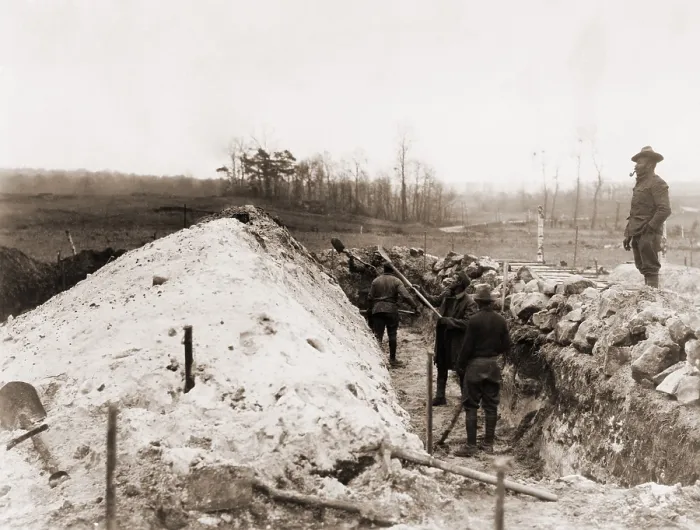 Framed Print : African-American soldiers in the segregated U.S. Army during World War I engaged in burial duty Framed Print : African-American soldiers in the segregated U.S. Army during World War I engaged in burial duty