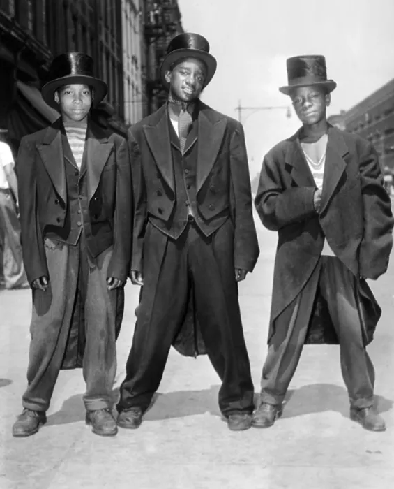 Framed Print : The African American teenagers with tuxedos and top hats during the August 1943 riots in Harlem. Hundreds of businesses were destroyed and looted during the disturbances