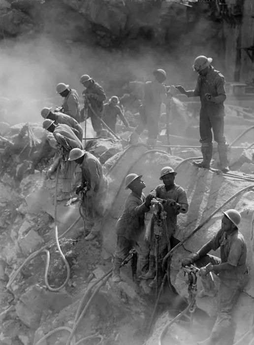 Framed Print : African American workers construction the Tennessee Valley Authority's Fort Loudoun Dam in August 1942