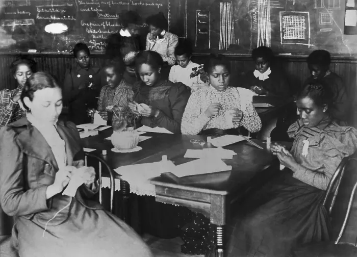 Framed Print : African American young women in sewing class at Haines Normal and Industrial Institute, 1899 Framed Print : African American young women in sewing class at Haines Normal and Industrial Institute, 1899