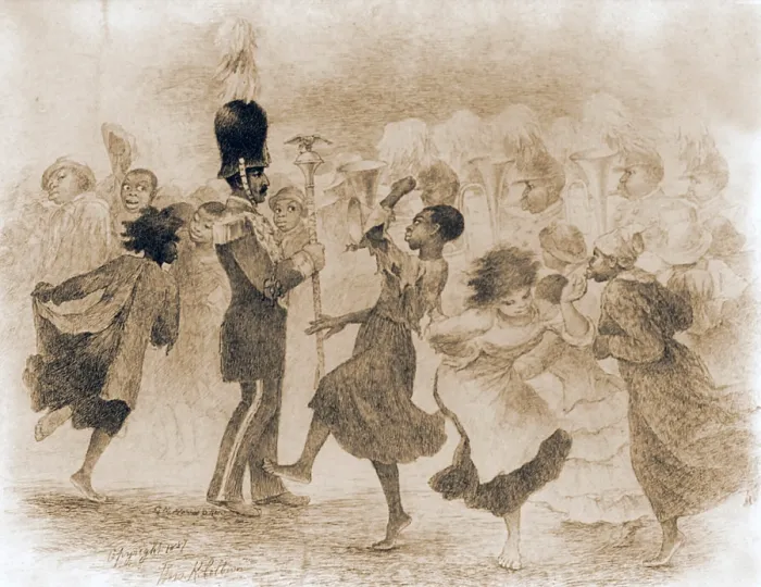 Framed Print : African Americans dancing in front of a uniformed band in Washington, D.C