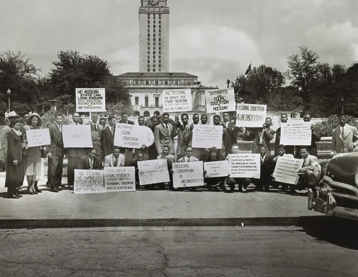Framed Print : African Americans demonstrate against segregation at the University of Texas, Austin