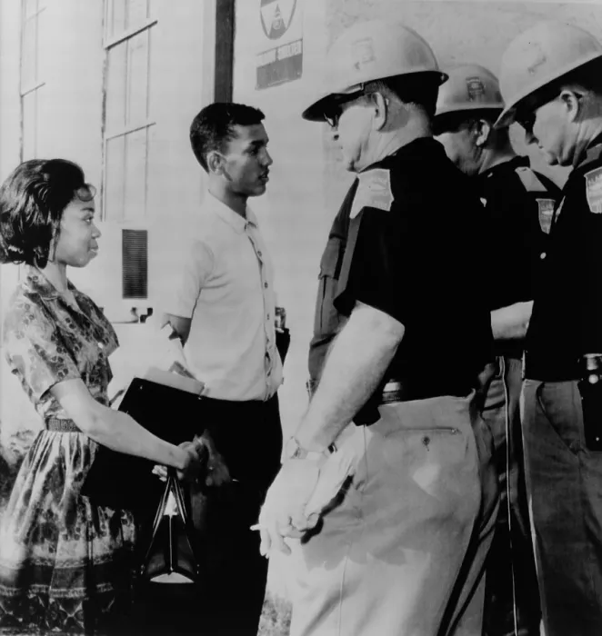 Framed Print : African Americans refused admission to Murphy High School. Dorothy Bridget Davis and Henry Hobdy were blocked by state troopers acting under orders of Governor George Wallace Framed Print : African Americans refused admission to Murphy High School. Dorothy Bridget Davis and Henry Hobdy were blocked by state troopers acting under orders of Governor George Wallace