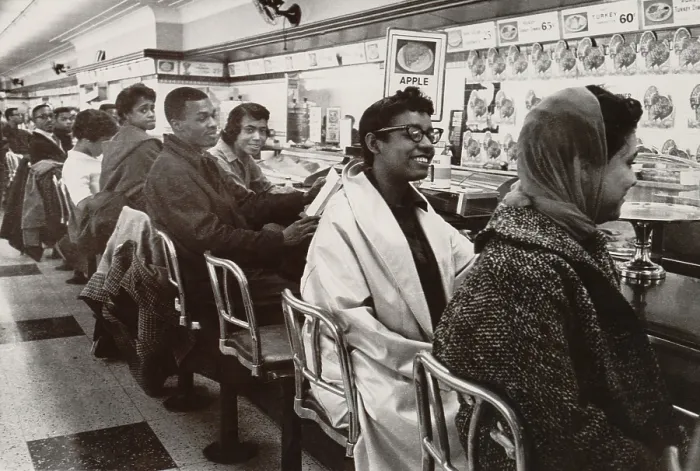 Framed Print : African Americans sit in protest at a whites-only lunch counter in Nashville, Tennessee in 1960
