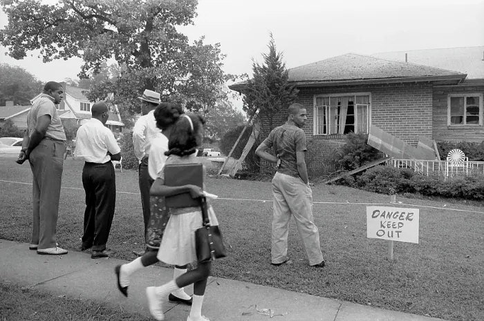 Framed Print : African Americans viewing the bomb-damaged home of Arthur Shores, NAACP attorney, by Marion S. Trikosko, Birmingham, Alabama, September 5, 1963 Framed Print : African Americans viewing the bomb-damaged home of Arthur Shores, NAACP attorney, by Marion S. Trikosko, Birmingham, Alabama, September 5, 1963