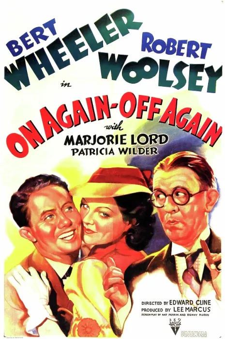 Framed Print : ON AGAIN-OFF AGAIN, US poster art, from left: Bert Wheeler, Marjorie Lord, Robert Woolsey, 1937