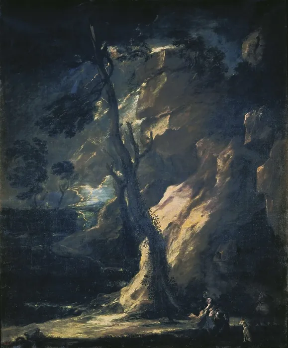 Framed Print : AGERO, Benito Manuel de (1626-1670). Lanscape with Dido and Aeneas. 1650s - 1660. Oil on canvas. SPAIN. Madrid. Prado Museum. AISA / Everett Collection**US SALES ONLY**