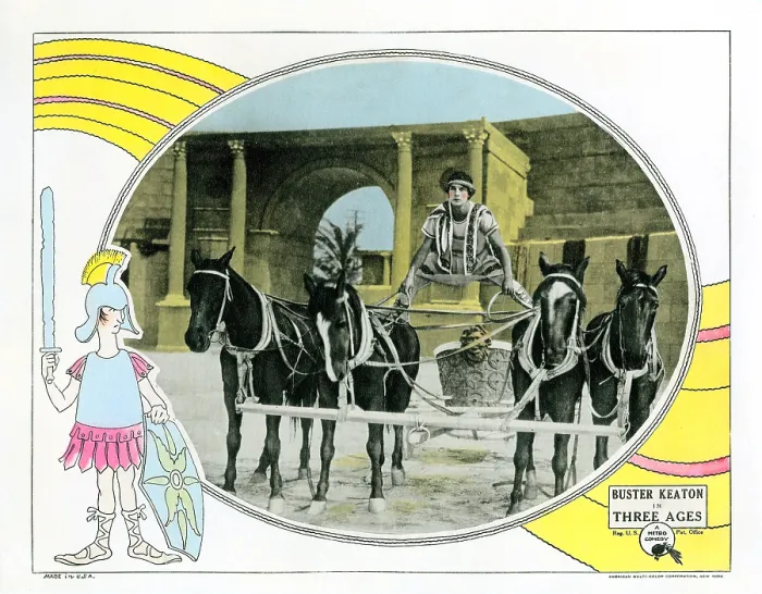Framed Print : THE THREE AGES, lobbycard, Buster Keaton, 1923