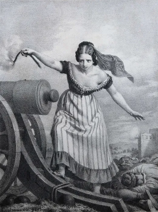 Framed Print : AGUSTINA de ARAGON, Agustina Saragossa y Domnech, named (1790-1858). Engraving. SPAIN. Madrid. National Library. AISA / Everett Collection**US SALES ONLY**