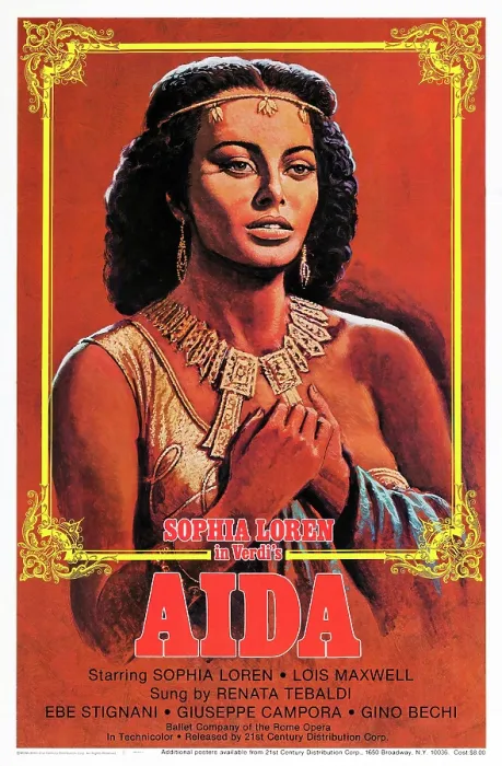 Framed Print : AIDA, US poster art, Sophia Loren, 1953