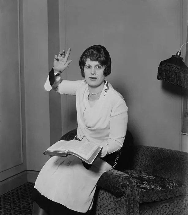 Framed Print : Aimee Semple McPherson, in a preaching pose, Feb. 14, 1927 Framed Print : Aimee Semple McPherson, in a preaching pose, Feb. 14, 1927