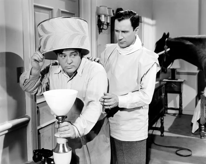 Framed Print : IT AIN'T HAY, from left: Lou Costello, Bud Abbott, 1943 Framed Print : IT AIN'T HAY, from left: Lou Costello, Bud Abbott, 1943