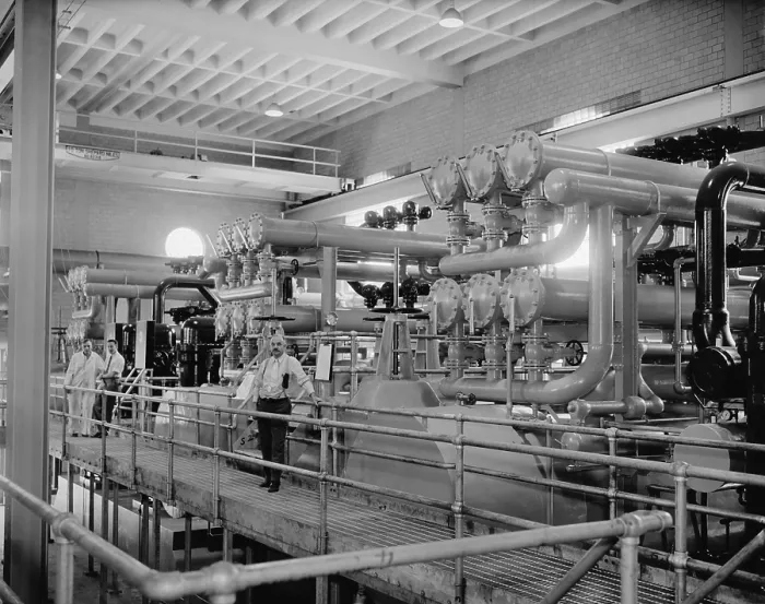 Framed Print : Air conditioning plant for the entire Capitol and the House Office buildings, June 1938. It was a welcome advance during the hot humid summers of Washington, D.C