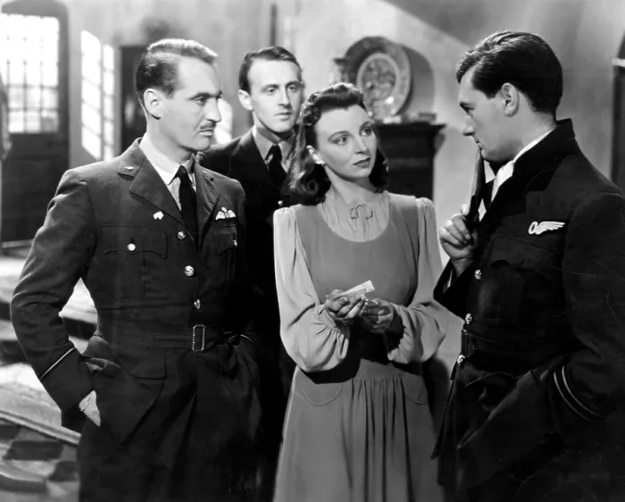 Framed Print : ONE OF OUR AIRCRAFT IS MISSING, from left: Eric Portman, Hugh Burden, Pamela Brown, Hugh Williams, 1942