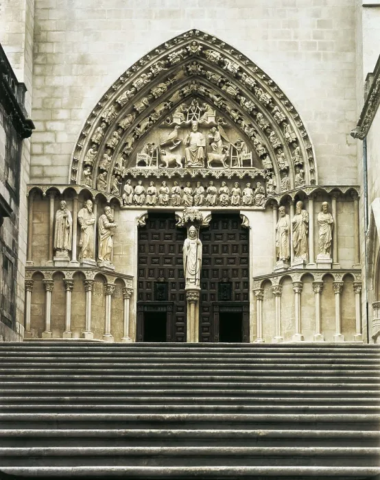 Framed Print : AISA / Everett Collection Burgos Cathedral of St. 1221-1568. SPAIN. Burgos. Cathedral of St. Mary. Sarmental Gate (1240). Gate giving access to the south arm of the crossing