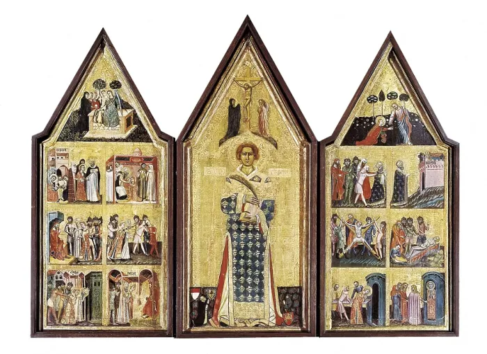 Framed Print : AISA / Everett Collection ESTOPIAN, Master of (14th century). Triptych of Saint Vincent. 1349 - 1369
