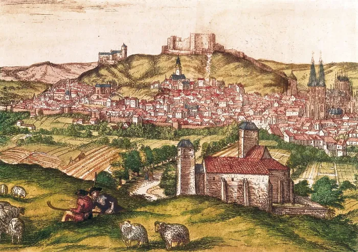 Framed Print : AISA / Everett Collection HOGENBERG, Franz (1535-1590). Civitatis Orbis Terrarum. 1572-1617. Detail of the map of Burgos with shepherds and cattle (1576) Framed Print : AISA / Everett Collection HOGENBERG, Franz (1535-1590). Civitatis Orbis Terrarum. 1572-1617. Detail of the map of Burgos with shepherds and cattle (1576)