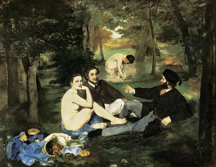 Framed Print : AISA / Everett Collection MANET, douard (1832-1883). Le Djeuner sur l'herbe (Luncheon on the Grass). 1863. Named in 1863 'Le Bain'