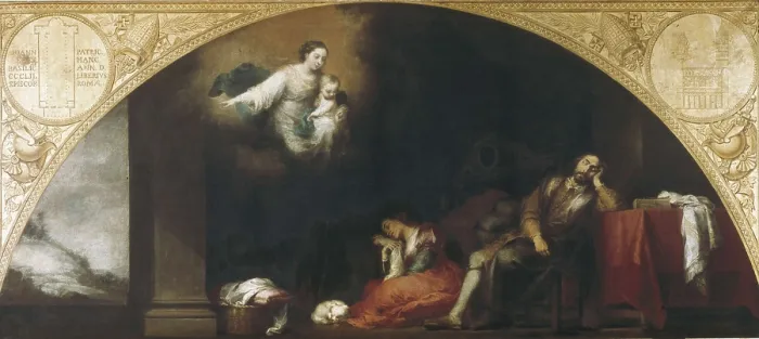 Framed Print : AISA / Everett Collection MURILLO, Bartolom Esteban (1617-1682). The Foundation of Santa Maria Maggiore: The Dream of the Patrician Juan. 1660s. Depressed arch