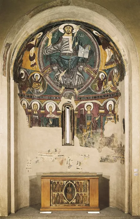 Framed Print : AISA / Everett Collection SANT CLIMENT DE TALL, Master of (12th century). Church of Sant Climent in Tall. Paintings in the central apse. c. 1123