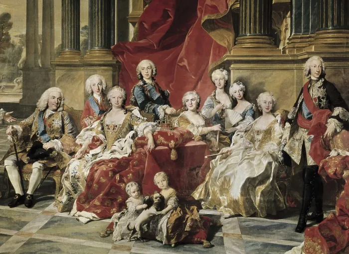 Framed Print : AISA / Everett Collection VAN LOO, Louis Michel (1707-1771). The Family of Philip V. 1743. Right central detail