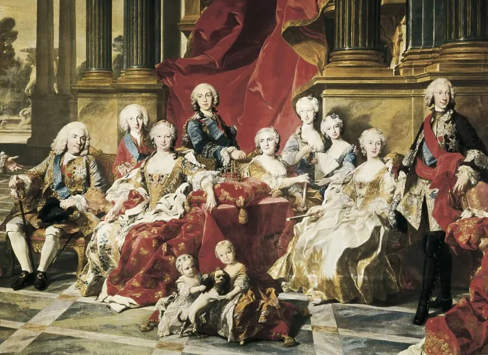 Framed Print : AISA / Everett Collection VAN LOO, Louis Michel (1707-1771). The Family of Philip V. 1743. Right central detail